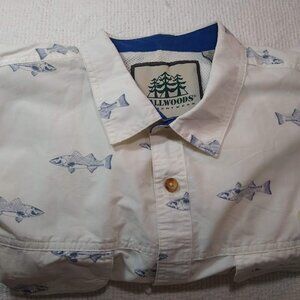 Tallwoods Men's  XL  Fishing Fish Button Up